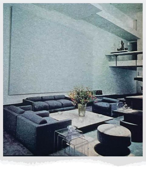 מעצב אופנה הלסטונס בית עירוני במנהטן שתוכנן על ידי האדריכל פאול רודולף כפי שניתן לראות בבית יפה אוקטובר 1977 גיליון
