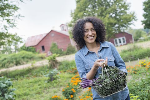 femme portant la récolte