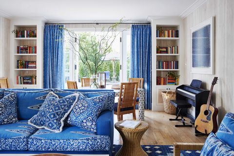 παιδικό δωμάτιο, μπλε καναπές