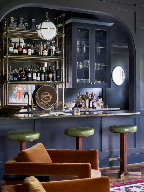 bar à la maison bleu conçu par meredith mcbrearty à fortworth