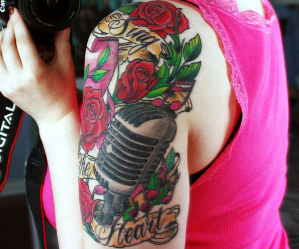 Music Tattoo Half μανίκι