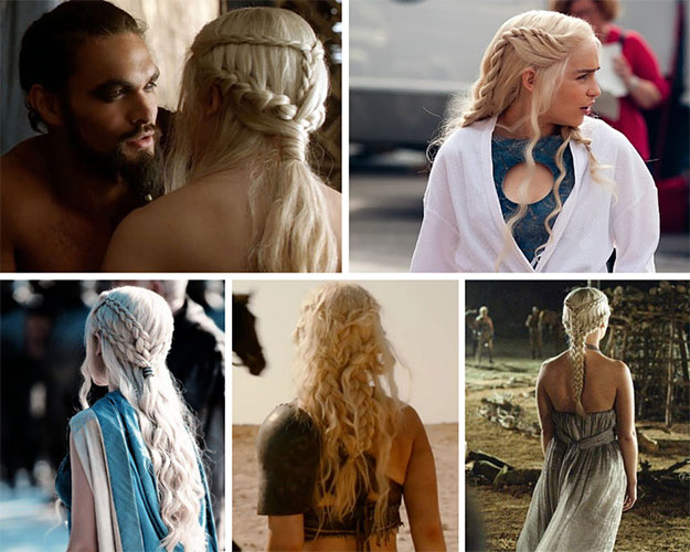 Coiffure Dothraki tressée Daenerys