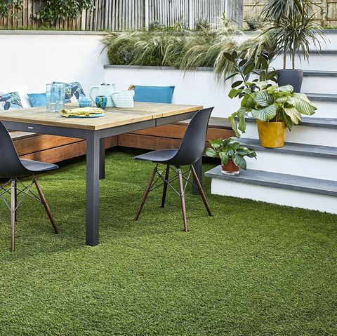 jardin nécessitant peu d'entretien, tapis de gazon artificiel morton