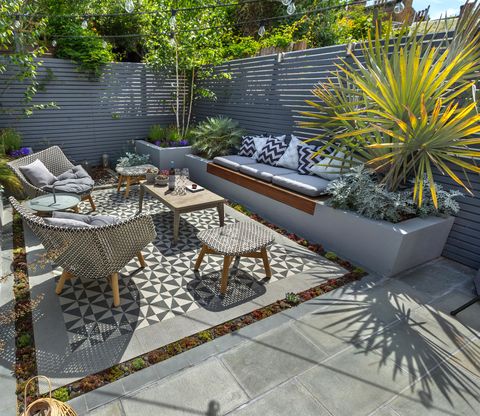 jardin à faible entretien, design de jardin extérieur élégant et luxueux à londres