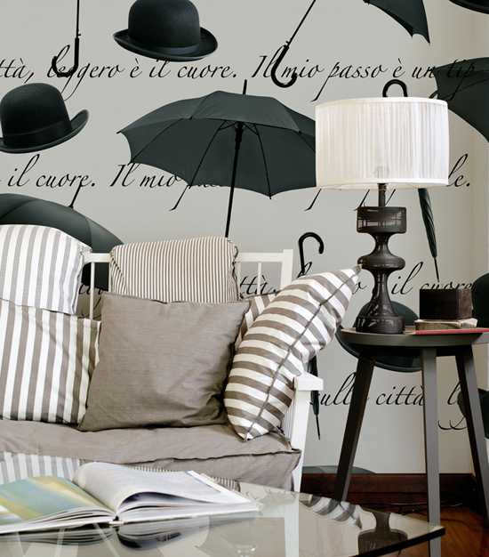 ورق حائط مع مظلات ومظلات على ورق الحائط