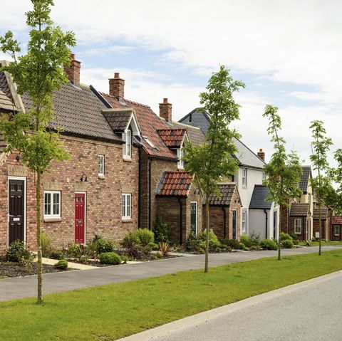 maisons en briques modernes, construites selon des conceptions traditionnelles sur un lotissement dans le nord de l'angleterre