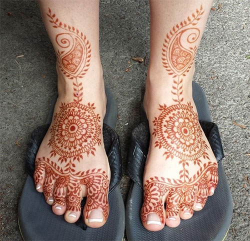 Henné Pied Paisley et Mandalas