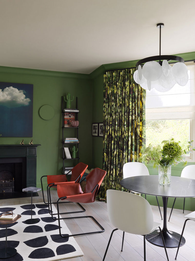 صورة داخلية للشقة بألوان خضراء