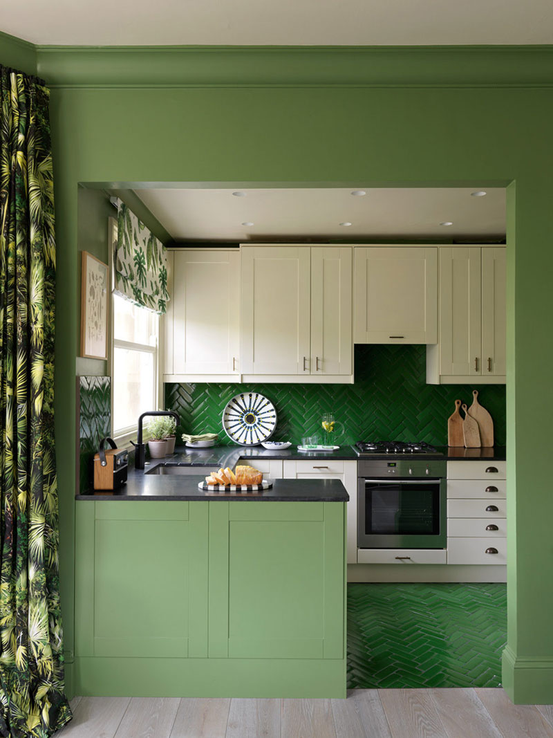 صورة داخلية للشقة بألوان خضراء