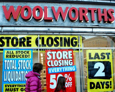 κλείνει το woolworths στο Βράιτον Αγγλία Δεκέμβριος 2008